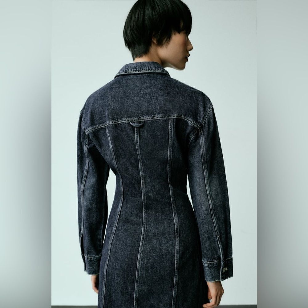 ZARA TRF DENIM DRESS - Picture 8 of 12